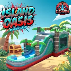 Island Oasis Bounce House with Slide (Water or Dry)