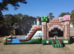 temp img 1 jpeg 711523480 Pixelated Bounce House with Slide (Water/Dry)